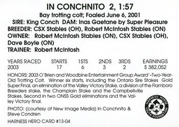 2004 Harness Heroes #13-04 In Conchnito Back